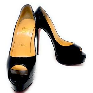 Christian Louboutin lady peep 150 patent red bottoms